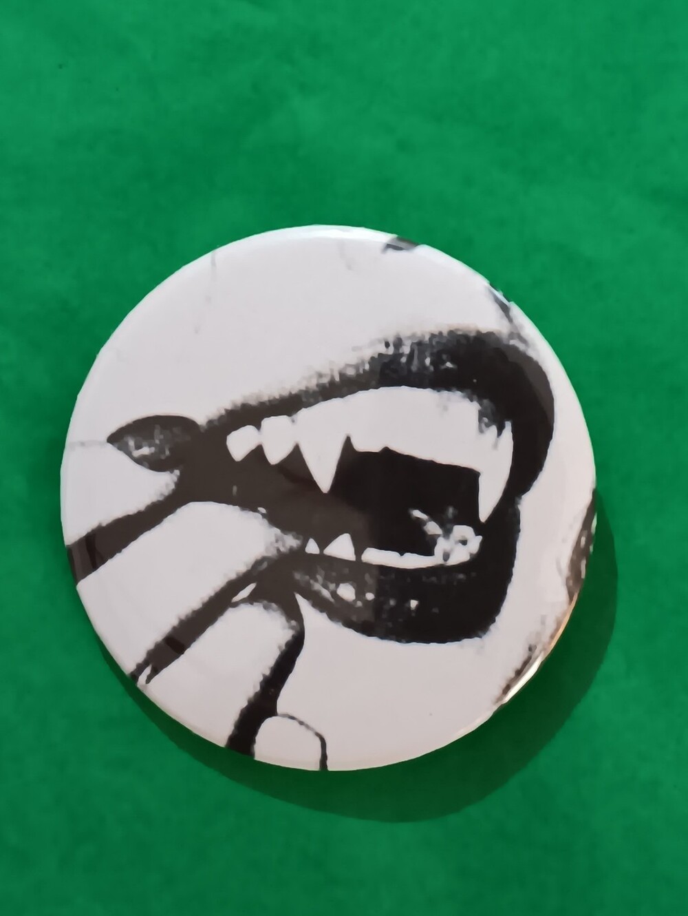 Vampire Fang Button Pin